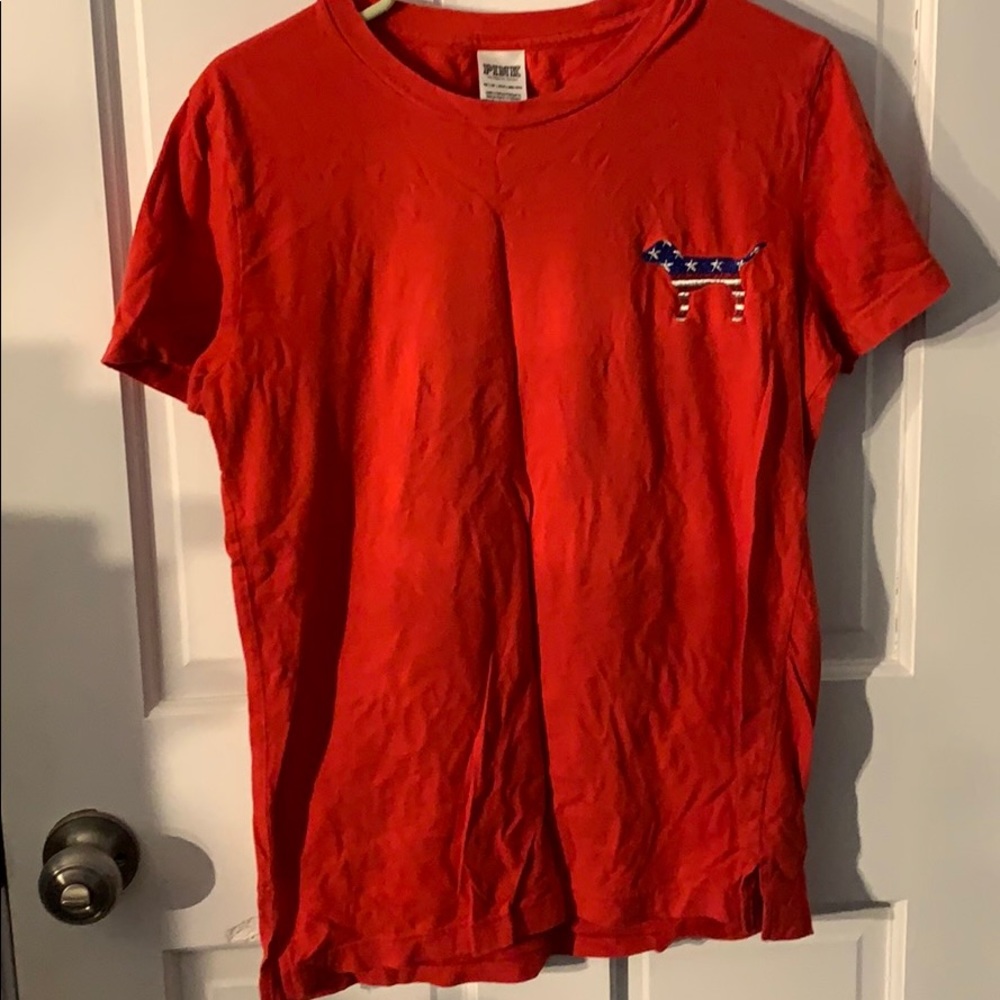 VS pink Fourth of July sequin tee